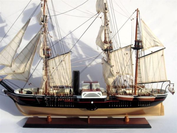 USS Powhatan Wooden Model Boat - GN