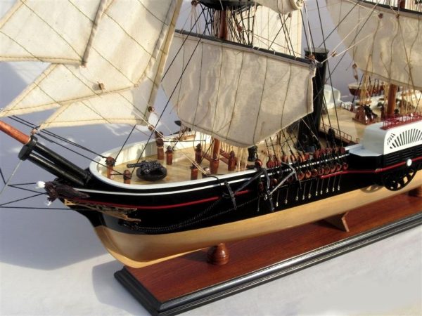 USS Powhatan Wooden Model Boat - GN