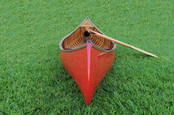 Red Ribbed Canoe with Curved Bow (10ft) - OMH (K019)