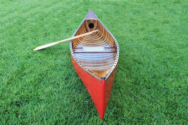 Red Ribbed Canoe with Curved Bow (10ft) - OMH (K019)