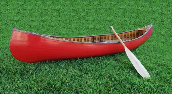 Red Ribbed Canoe with Curved Bow (10ft) - OMH (K019)