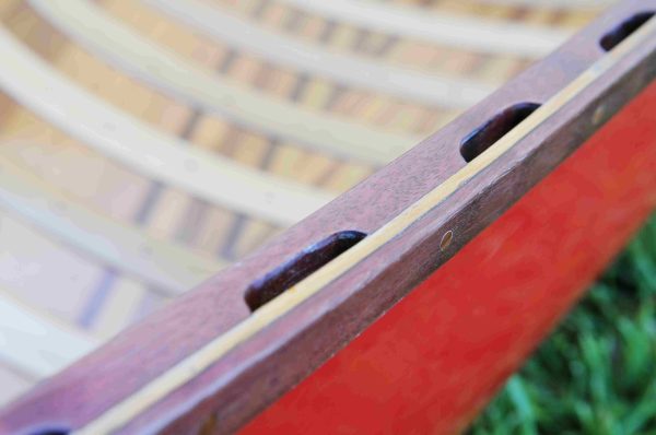 Red Ribbed Canoe with Curved Bow (10ft) - OMH (K019)