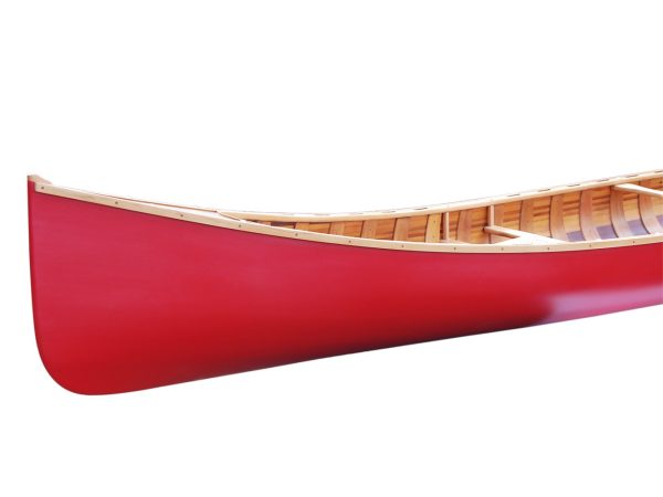 Red Wooden Ribbed Canoe (16ft) - OMH (K187)