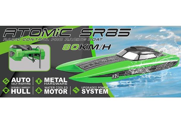 Atomic SR85 Brushless Boat (No Batt) Green ARTR - Volantex (V798-3)